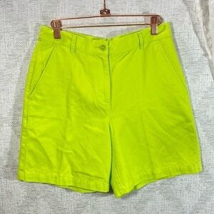 Vintage Lauren Ralph Lauren Lime Green high waisted bermuda shorts size 4